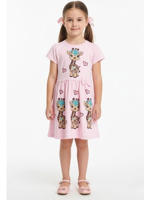 New Kids Baskılı Kız Çocuk Elbise