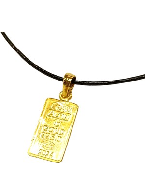 Genel Gerçek 24K Külçe Altınlı Kolye Kulp 14K Altın Hd Videolu