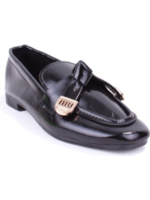 Dagoster DZA07-752074  Siyah Rugan Günlük Babet Kadın Ayakkabı