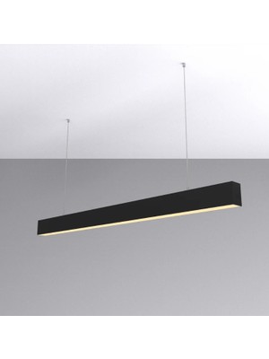 100 cm Düz LED Linear Sarkıt Armatür Siyah Kasa Rözans Hediyeli