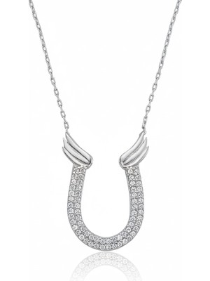 Aya Diamond Gümüş Zirkon Taşlı Nal Kadın Kolye