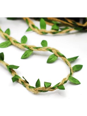 Leaf Shop Marifetlerim - Yapraklı Jüt Ipi Kurdele 10 Metre