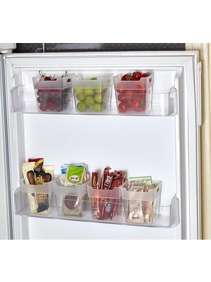 Leaf Shop Buzdolabı Kapak Içi Raf Organizeri, Banyo Kozmetik Düzenleyici Kap Çok Amaçlı Mini Kutu Seti (10, Şeffaf)