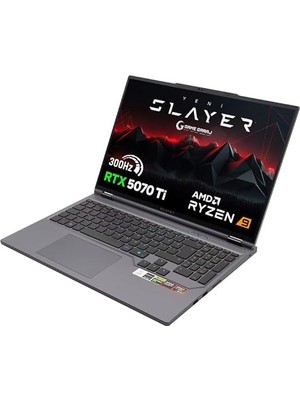 Leaf Shop Garaj Slayer R9T-5070TI C2 Amd Ryzen 9 9955HX 64GB Ram 2tb SSD RTX5070TI 16" Qhd+ IPS 300Hz Freedos Gaming Laptop