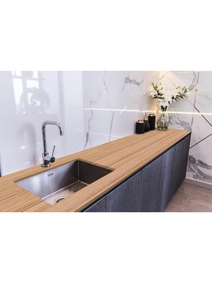 Leaf Shop Tezgah Üstü Fayans Kaplama Folyosu Mutfak Tezgahı Kaplama Ahşap Laminat Desen 70 cm x 2 Metre