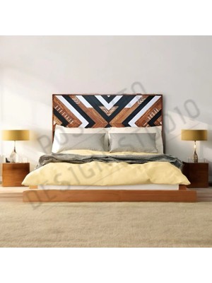 Postotto Etnik Çift Kişilik Ahşap Yatak/baza Başlığı