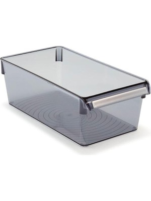 Leaf Shop M-E27-10-25 Düzenleyici Raf, Dikdörtgen, 290X150X100 Mm, Şeffaf Siyah