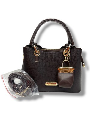 Janussi 2019-26 Baskı Deri Maskotlu El ve Omuz Askılı Kadın Çanta