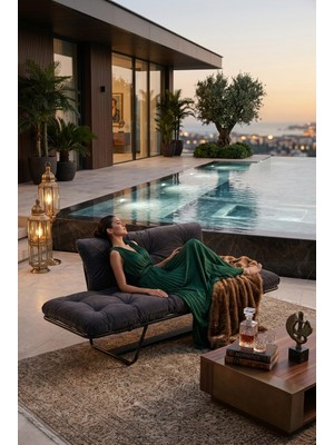 AVYNA Yataklı Katlanır Ikili Kanepe – Mekanizmalı Premium Çekyat Koltuk - Tay Tüyü - Füme