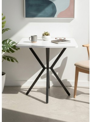Sofex Mutfak Cafe Balkon Bahçe Restoran Yemek Masası 70X70 Metal Ayak 1.kalite