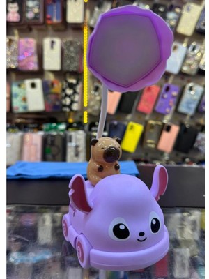 TeknoBeyza Sevimli Figürlü Şarjlı Masa Lambası - Esnek Gövdeli Dokunmatik Gece Lambası (Retro Telefon & Araba Serisi)