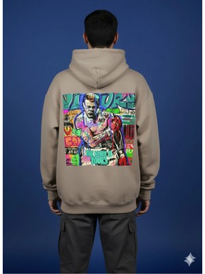 Lenithra Pop Art Muhammed Ali Sırt Baskılı Unisex Oversize Hoodie