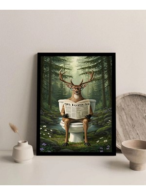 Banyo Tablosu Mdf Tablo Banyo Için Tuvaletini Yapan Geyik Desenli Modern |bnymdf