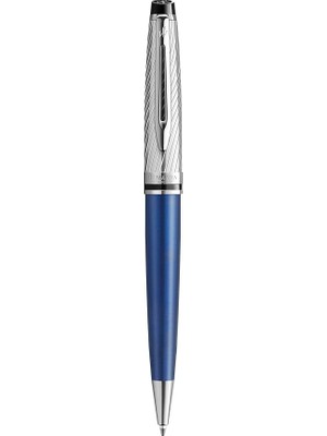 Leaf Shop Expert 3 Metalik Mavi Gövde Krom Klips Tükenmez Kalem