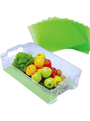 Leaf Shop Içi Meyve Sebze Nem Önleyici Küf Koruyucu Mat, Meyve ve Sebze Ömrünü Uzatan Yeşil Kaplama 2 Adet