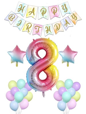 Leaf Shop Gitti Gökkusagi Konsept Dogum Günü Seti (8 Yas)