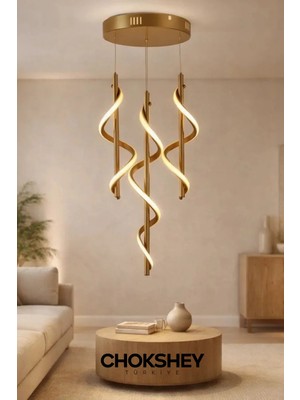 Onba Lüks Spiral Led Sarkıt Avize Modern Tasarım, Zarif Işıltı