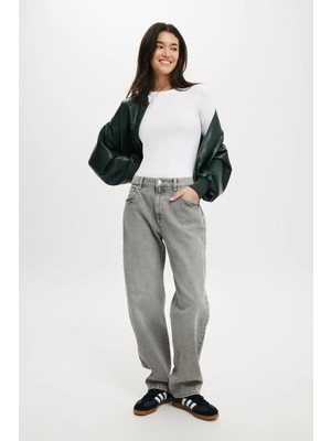 Bisiklet Yaka Uzun Kollu Yumuşak Dokulu Interlok Basic Body Bluz