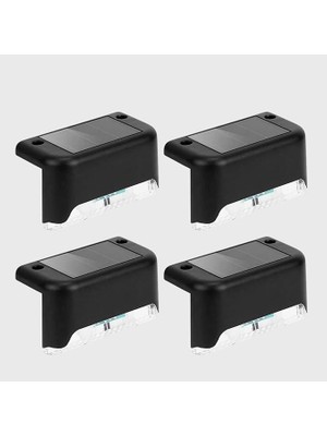 Leaf Shop Güneş Enerjili Su Geçirmez 4'lü Bahçe, Merdiven, Veranda Için Köşebent LED Lamba 3200K Günışığı (Standart, Adet, 4)