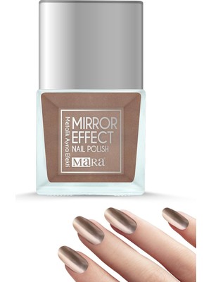 Mara Bronz Renkli Metalik Ayna Efekli Oje 15 ml Tek Kat Kapayıcı Özellik İle Hızlı Kurur