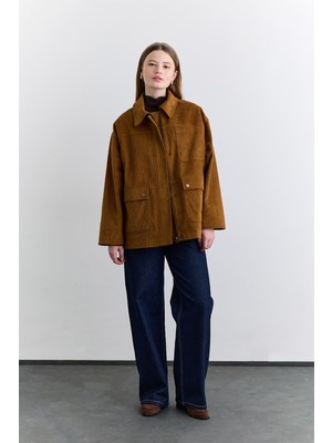 Manuka Kadife Worker Ceket Kiremit