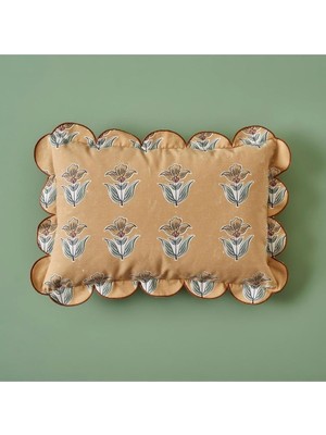 Leaf Shop MAISON%100 Pamuk Indian Scallop Kırlent Kılıfı (35X50 Cm)