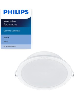 Philips Meson Tavan Gömme Spot 3.5W 320 Lumen 3000K Sarı Işık (80MM Delikler Için Uygundur)