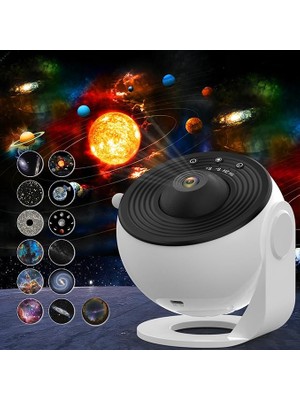 Leaf Shop Projektör, Yatak Odası Için Planetaryum Projektör Galaxy Projektörü, 360 Derece Döndürme Galaxy Gece Lambası, 4K Değiştirilebilir 13 Galaxy Diskli Büyük Projeksiyon Alanı Çocuklar Yetişkinler