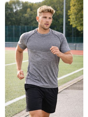 Miofit Erkek Active Melange Kısa Kollu Dikişsiz Spor Tişört