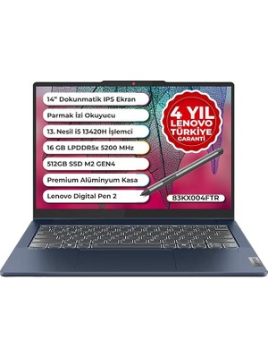 Leaf Shop Ideapad 5 14IRH9 | I5-13420H 16 GB Ddr5 Ram | 512 GB SSD | UHD Graphics | 14" Wuxga (1920X1200) Ips, 45% Ntsc, 60Hz, Tüv Low Blue Light, Glass, Touch | Ikisi Bir Arada Notebook, 83KX004FTR