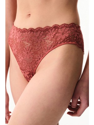 Penti Bordo Lace Dantel Slip Külot