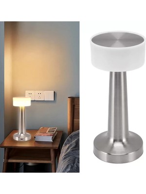 END Akasya Dokunmatik Masa Lambası3 Işık Rengi Işık Kısılıp Açılabilir Şarjlı