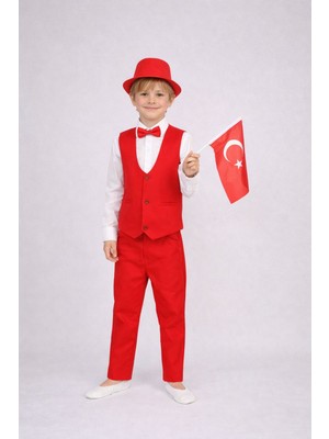 Dıgıl Kids Erkek Çocuk Yelekli Takım Likralı Pantalon Uzun Kol Gömlek