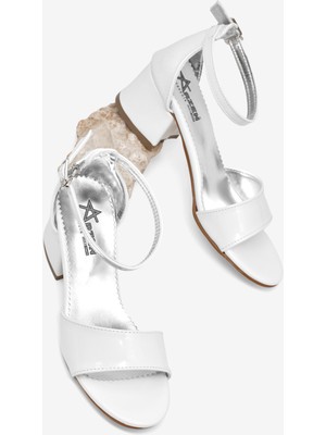 Tonny Black Kız Çocuk Beyaz Rugan Çocuk Topuklu Ayakkabı