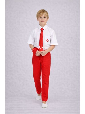 Dıgıl Kids Erkek Çocuk Takım Likralı Pantalon Kısa Kol Gömlek