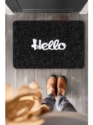 Cotto Home Hello Deri Baskılı Uv Dayanıklı Kapı Önü Paspası PS011A