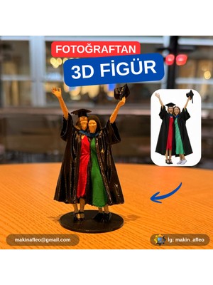 Makinafleo Kişiye Özel Mezun Arkadaşlar 3D Figürü