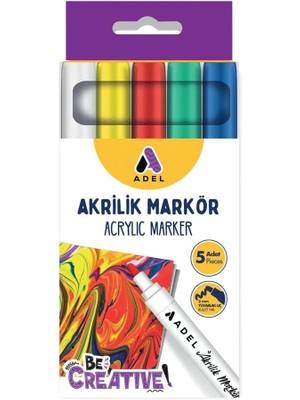 Leaf Shop Akrilik Markör 5'li, Klasik Renkler