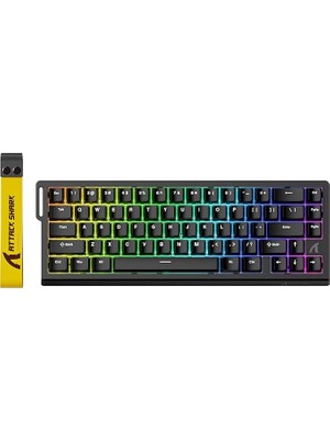 Leaf Shop Shark X68 He Hızlı Tetik Mekanik Oyun Klavyesi Ayarlanabilir Çalıştırmalı%60 Kablolu Tkl, Hall Etkisi Manyetik Anahtar, 8khz Yoklama Oranı, Rgb Arkadan Aydınlatmalı, Pc Mac Esport Oyuncuları