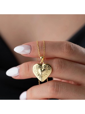 Aya Diamond Gümüş Aşk Hatırası Açılır Kalp Kadın Kolye