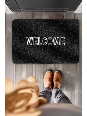 Cotto Home Welcome Deri Baskılı Uv Dayanıklı Kapı Önü Paspası PS012A