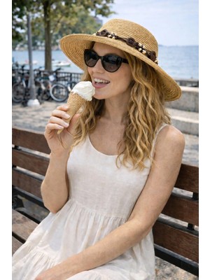 Modazon Bohem Aksesuarlı Kadın Hasır Fötr Şapka