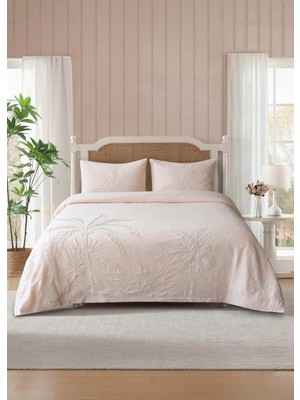 The Mia Çift Kişilik Yatak Örtüsü Seti 3 Parça Pudra