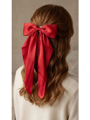 Saten Fiyonklu Otomat Toka Kırmızı