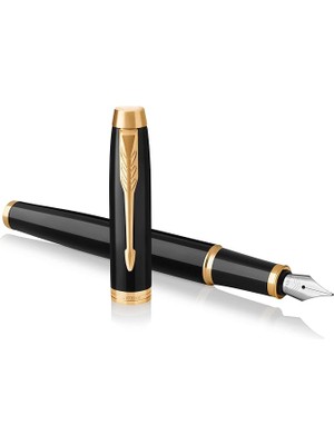 Leaf Shop Im Lake Siyah Altın Tasarımlı Dolma Kalem, Orta Kalınlıkta Uç, Mavi Mürekkep (1931652)