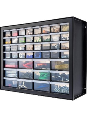 Leaf Shop Ohyama 44 Çekmece Parçaları ve Donanım Dolabı, Siyah