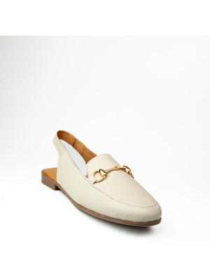 Moda Arena T-07 Gri Deri Kadın Babet