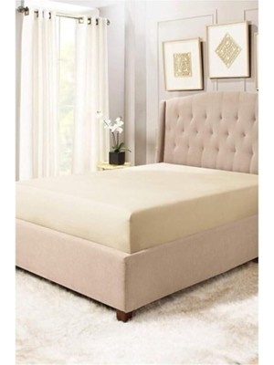 Leaf Shop Tek Kişilik 100X200 Lastikli Penye Çarşaf (Krem / 100 x 200)