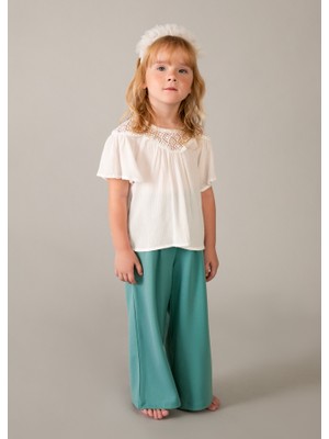 Mayoral Kız Çocuk Pileli Pantolon Yeşil 3584