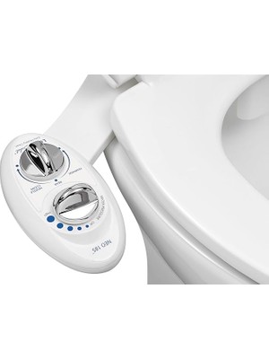 Leaf Shop Bidet Neo 185 Bidet Kendi Kendini Temizleyen Çift Başlıklı Manuel Tuvalet Aparatı, Beyaz